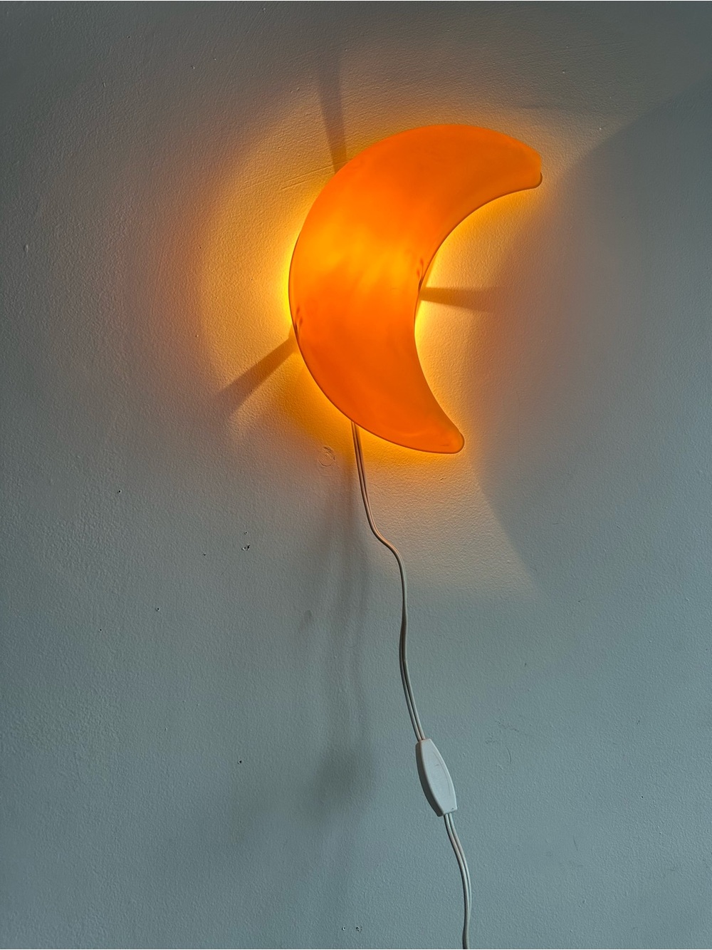 Vintage discontinued IKEA "Smila Mini Måne" yellow crescent moon wall lamp